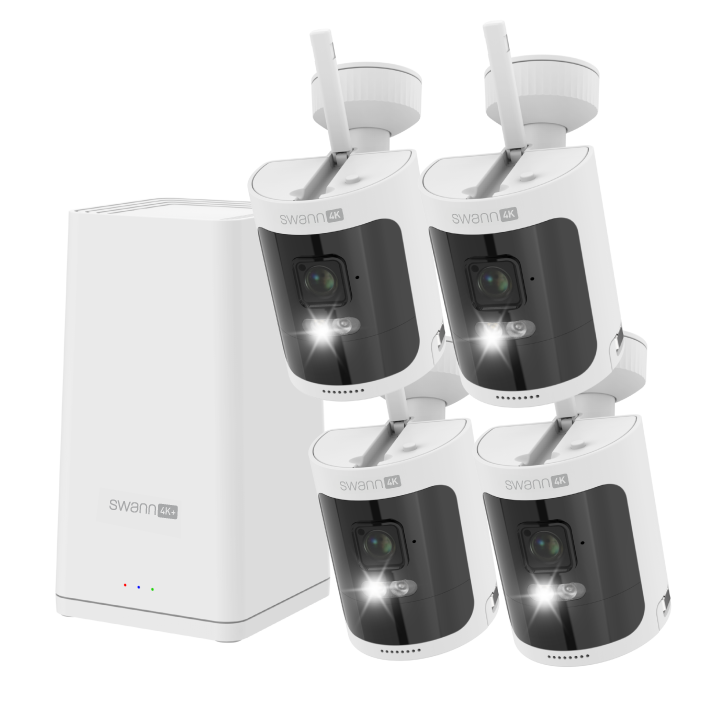 AllSecure4K+ Wireless Security Kit with 4 x 4K Wire-Free Cameras & Power Hub | SWNVK-AS4KH4