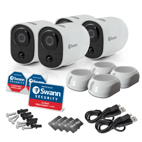 Xtreem Wireless Security Cameras 4 Pack with 2-Way Talk, Siren & Heat + Motion Detection | SWIFI-XTRCM32G4PK